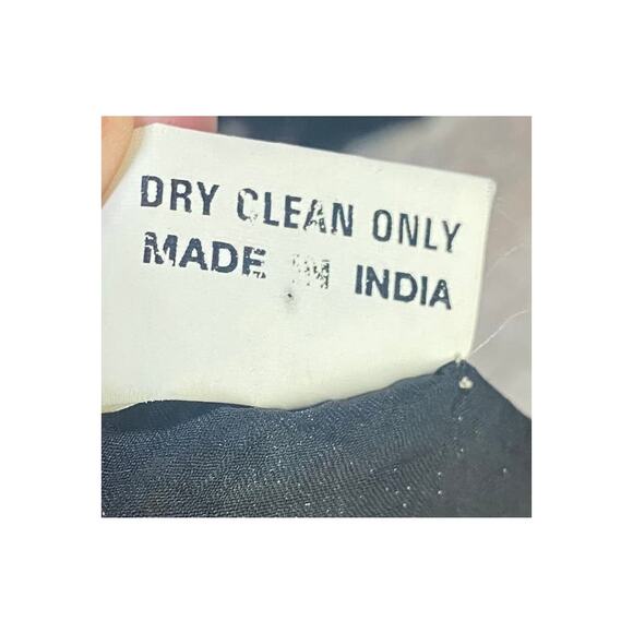 Vintage 80s Silk Beaded Sequined Butterfly Top V Neck Pullover Cropped Black M - Picture 9 of 9